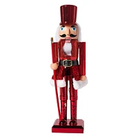 metallic holiday nutcracker decoration 15in