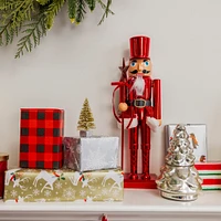 metallic holiday nutcracker decoration 15in