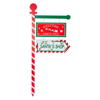 north pole lawn stake decoration 15.55in x 35.83in