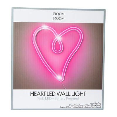 heart LED wall light 7.9in x 8.7in