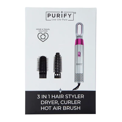 Purify® 3 In 1 Hair Styler: Dryer, Curler, Hot Air Brush