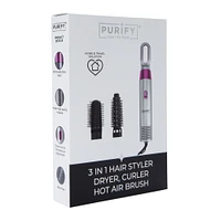 Purify® 3 In 1 Hair Styler: Dryer, Curler, Hot Air Brush