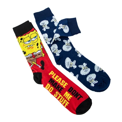 Spongebob Squarepants™ Mens Crew Socks 2-Pack
