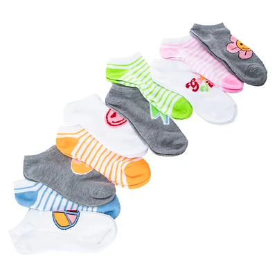 Ladies Striped No-Show socks 10-Pack