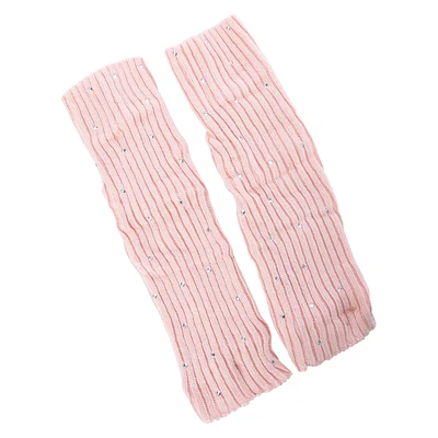 rib knit leg warmers with rhinestones