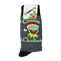 The Muppets Mens Kermit Christmas Crew Socks 2-Pack