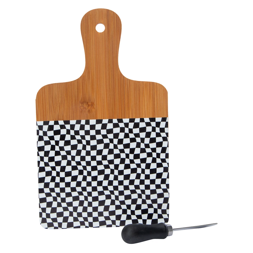 bamboo cheeseboard & knife set 11.81in x 7.08in