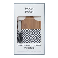 bamboo cheeseboard & knife set 11.81in x 7.08in