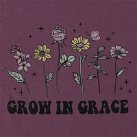 'grow grace' floral graphic tee