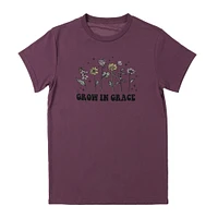 'grow grace' floral graphic tee