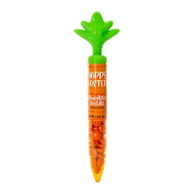 milk chocolate candy-filled carrot tube 1.3oz