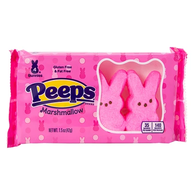 peeps pink marshmallow bunnies 4-pack