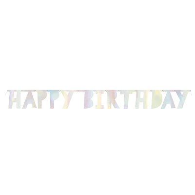 jumbo iridescent foil happy birthday banner 8.5ft