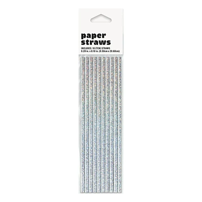 prismatic paper straws 10-count