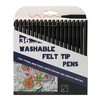 36-Count Felt Tip Pens, Assorted Colors