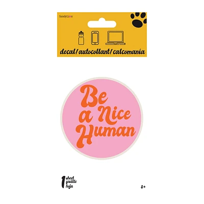 'Be A Nice Human' Sticker Decal