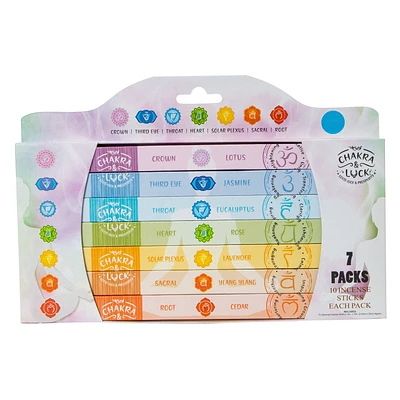 Seven Chakras Hanging incense 7 Packs W/ 10 Sticks Each