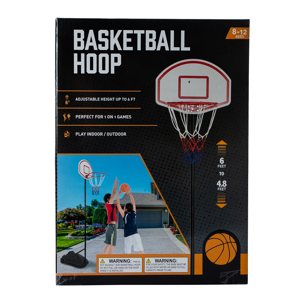 adjustable 6-foot basketball hoop