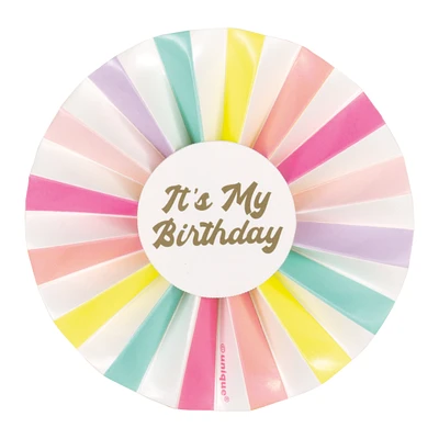 pastel rainbow birthday button