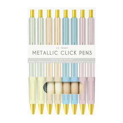 16-count metallic click pens