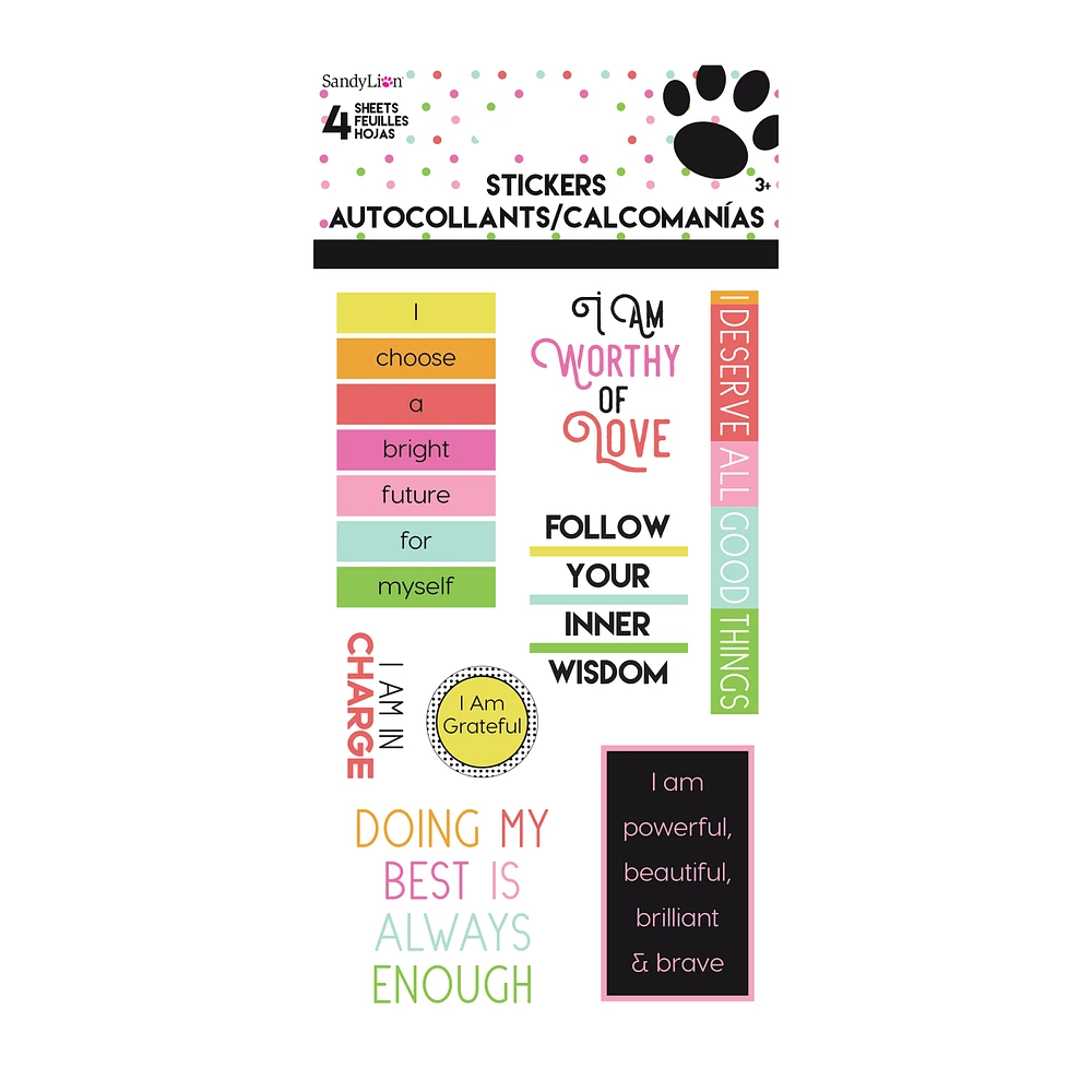 Affirmation Stickers 4 Sheets