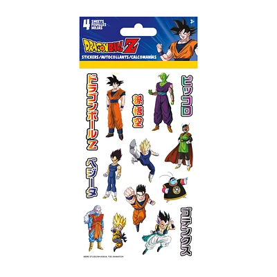 Dragon Ball Z Stickers 4 Pack