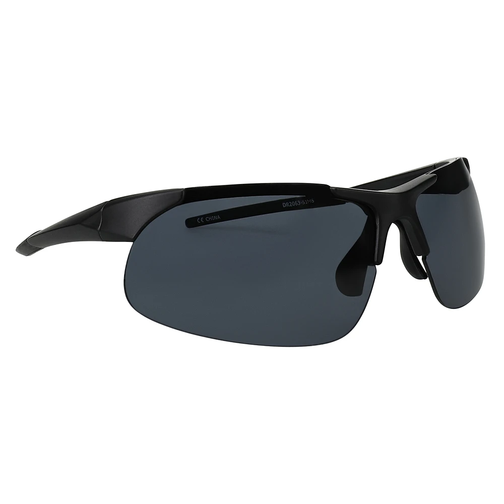 Mens Solid Sports Wrap Sunglasses