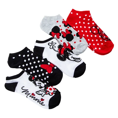 Disney Minnie Mouse Ladies No-Show Socks 5-Pack