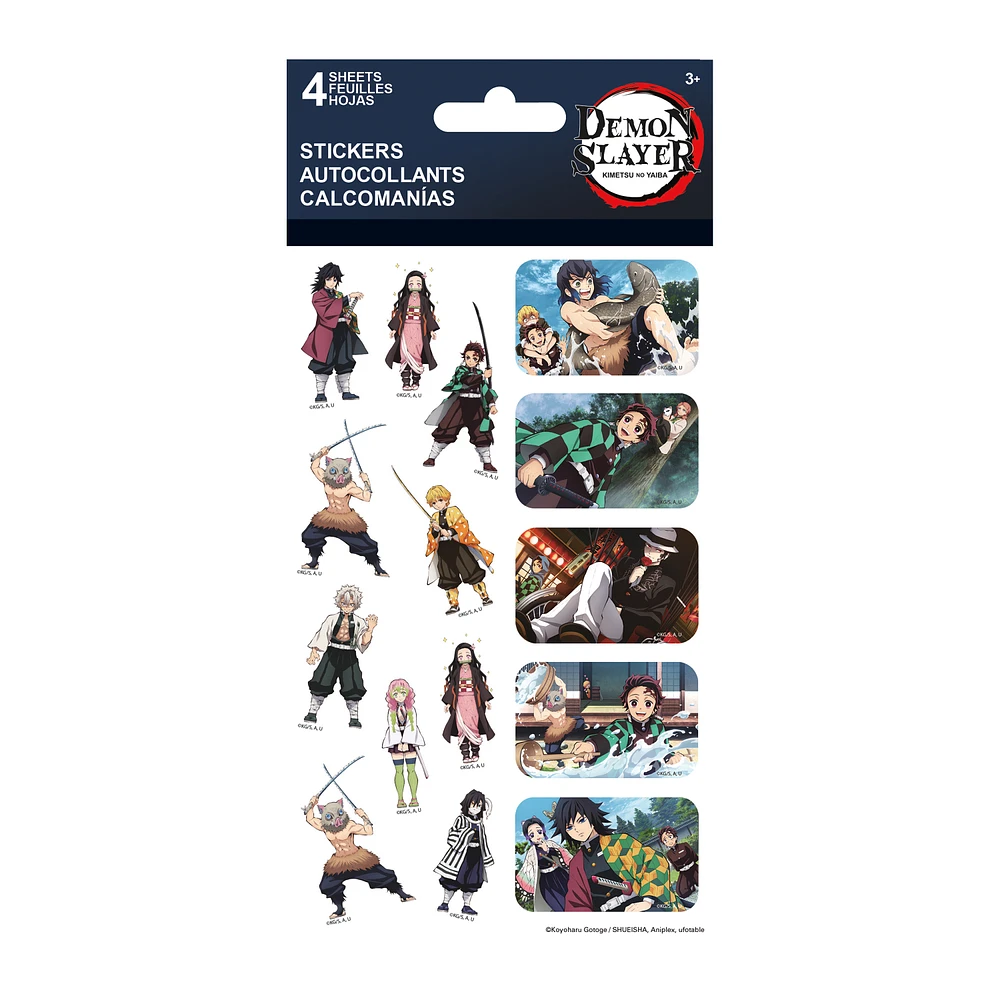 Demon Slayer Stickers 4 Sheets