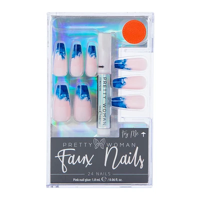 Pretty Woman Faux Nails 24-Piece Set With Nail Glue