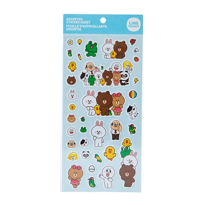 assorted line friends sticker sheet