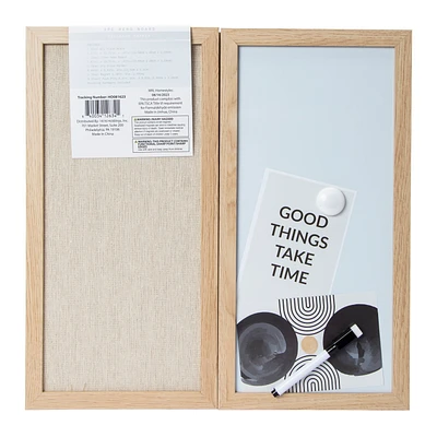 Dry Erase Board With Linen Memo Board 15.75in x 15.75in
