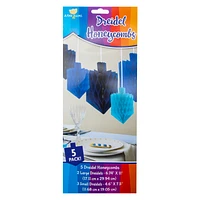 hanging dreidel honeycombs 5-count