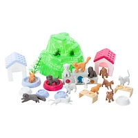 Fun Bucket Animal Action Figures Playset 28-count