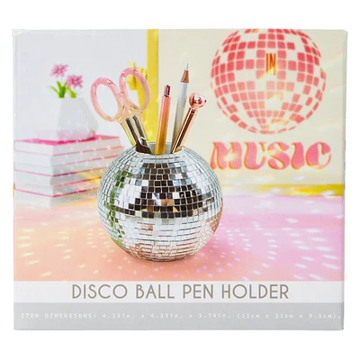 Disco Ball Pen Holder 4.33in x 3.74in