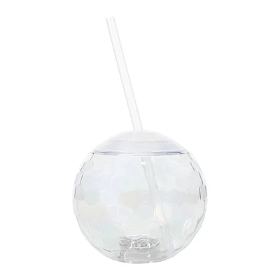 Light Up Disco Ball Sipper And Straw