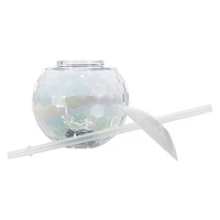 Light Up Disco Ball Sipper And Straw