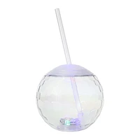 Light Up Disco Ball Sipper And Straw