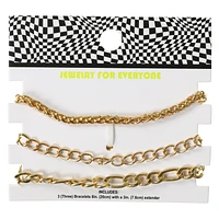 Gold Chain Bracelet 3-Piece Set