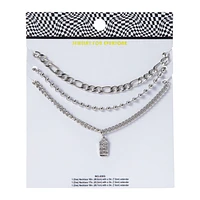 Silver Chain Layered Necklaces 3-Count