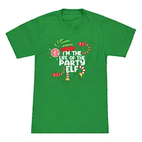 Kid's Party Elf Family Christmas Graphic Tee