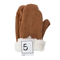 Faux Suede & Sherpa Mittens