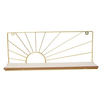 Wood & Metal Sun Ray Shelf 15in x 6in