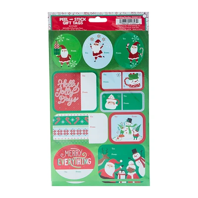 holiday peel & stick gift tags 50-count