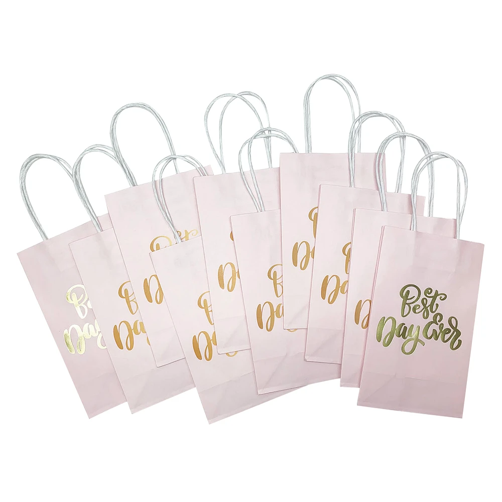 10-Pack Small Kraft Gift Bags 8.35in x 5.2in