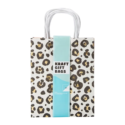 Medium Kraft Party Gift Bags 7.95in x 10in, 6-Count