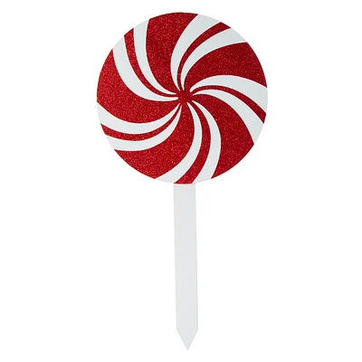 Peppermint Swirl Lawn Stake 9in x 18in