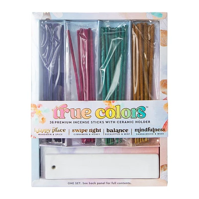 True Colors™ Premium 36 Incense Sticks With Ceramic Holder