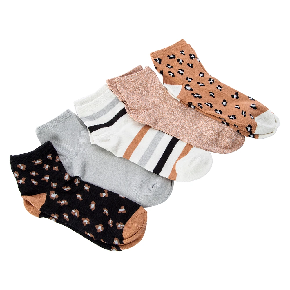 Ladies Super Soft Quarter Crew Socks 5-Pack