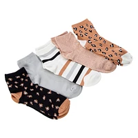 Ladies Super Soft Quarter Crew Socks 5-Pack